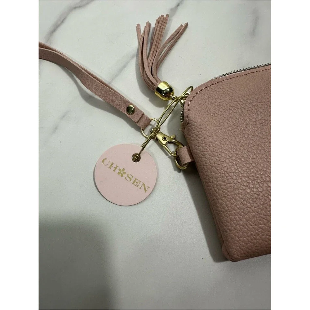 Chosen Samantha Blush Pink Leather Wristlet Wallet NWT One Size Cute Chic Gift